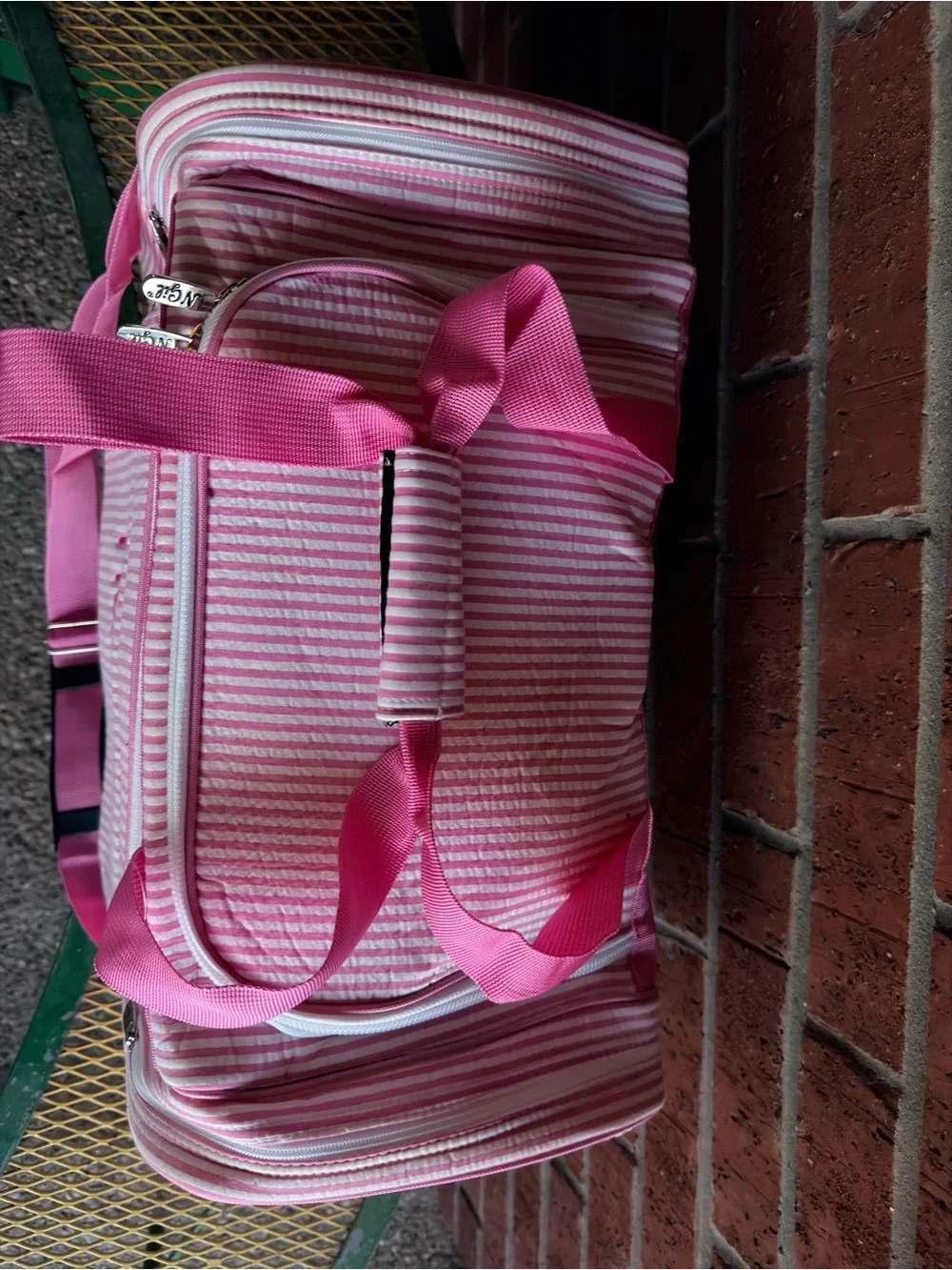 NWT ALREADY Personalized with  Hazel - Pink Striped Kids Tote Bag